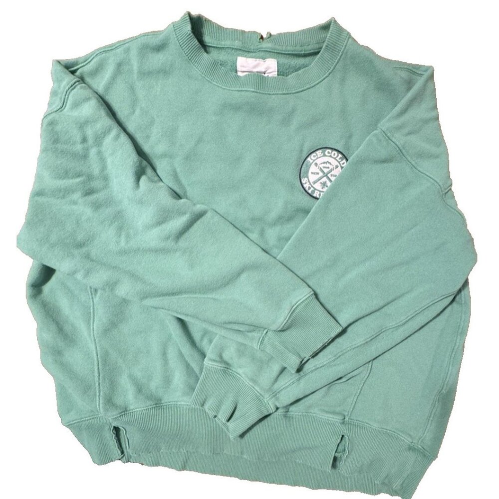 Aerie American Eagle Ice Cold Ski Resort Oversized Green Sweatshirt Size Medium - Picture 10 of 10